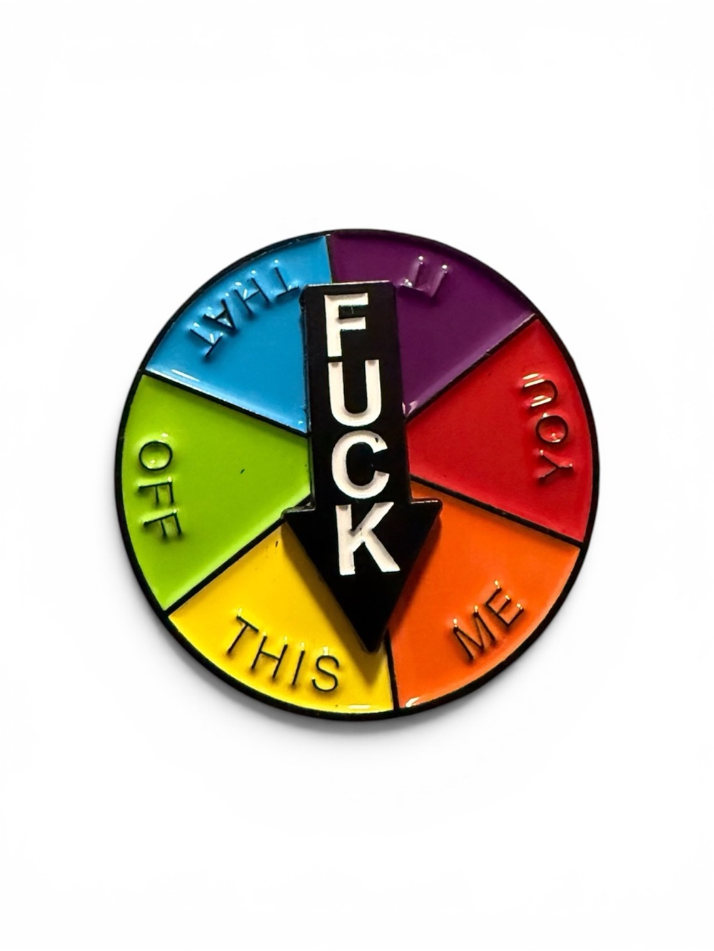 Enamel Pin Mood Wheel Swear Arrow Spinner